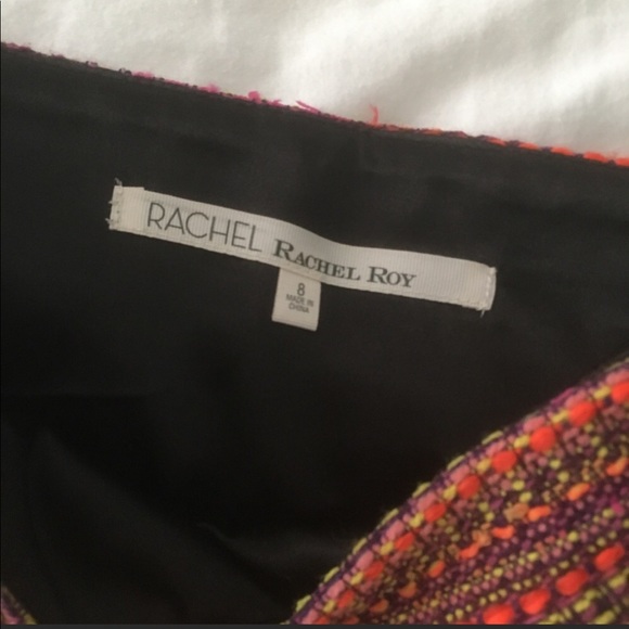 Rachel Roy Black Orange Tweed Skirt Mini - Picture 3 of 5